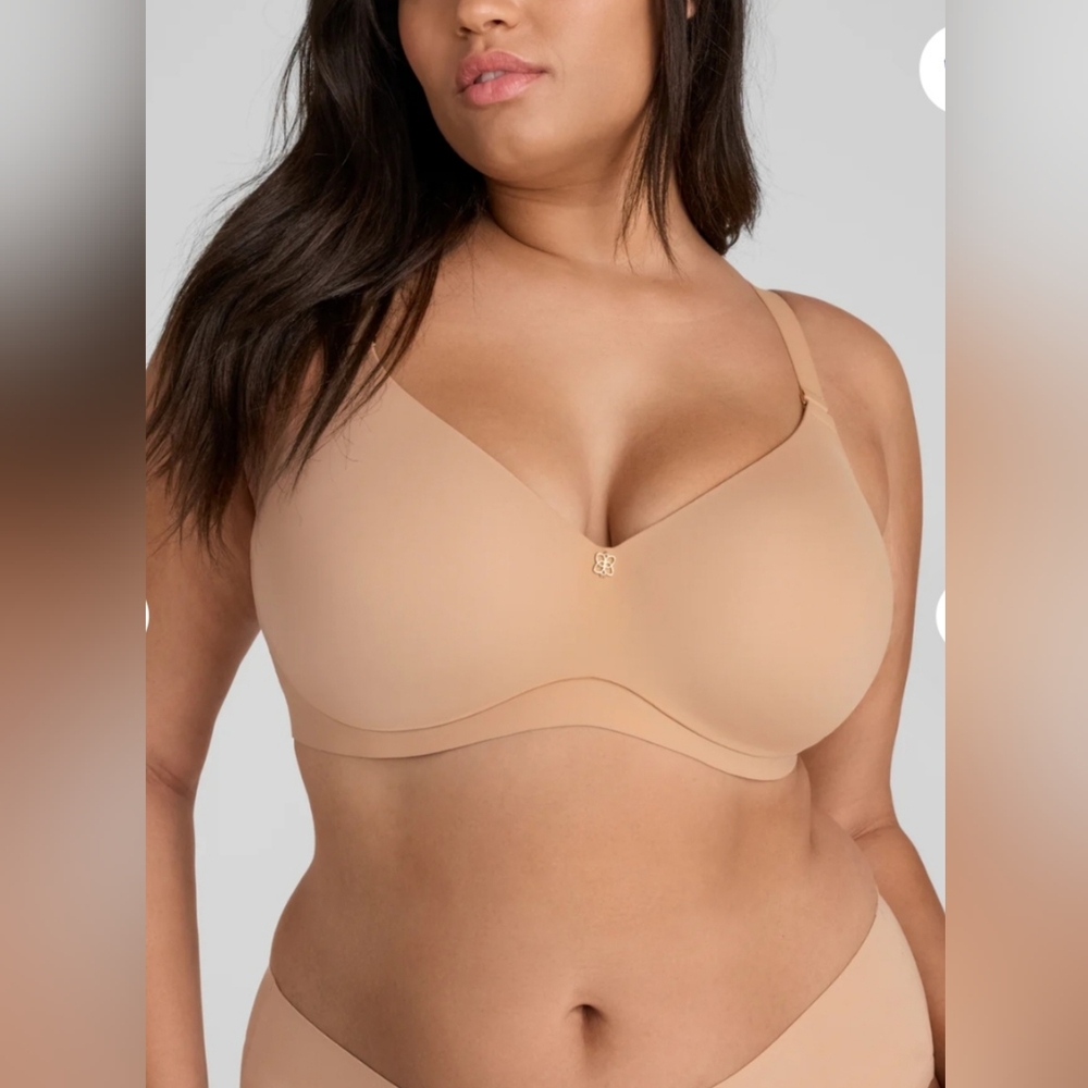 Honeylove CloudEmbrace Wireless Contour T-Shirt Bra in Nude, Size 42C